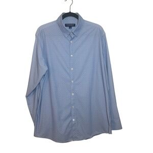 MIZZEN+MAIN Lightweight Leeward Classic Fit Blue Geometric Button Down SZ L